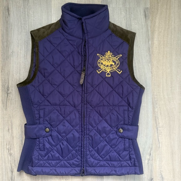 Ralph Lauren Jackets & Blazers - Ralph Lauren Sport Purple Quilted Suede Preppy Y2K Embroidered Women’s Vest